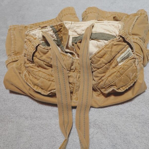 Vintage Abercrombie &‎ Fitch Cargo Shorts Khaki Y2K Paratrooper - Picture 13 of 16